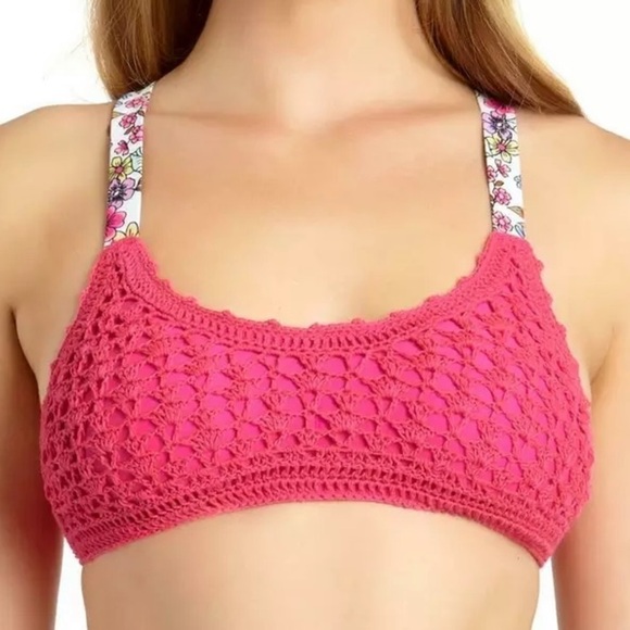 CALIFORNIA Waves Crochet Bralette Bikini Swim Top - Picture 1 of 8